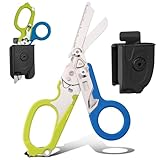 Ziyero Trauma Schere Multitool Rettungsschere mit 6 Praktischen Funktionen Faltbare Scherenzange aus Edelstahl-Ideal für Professionellen Einsatz Im Rettungsdienst Oder Alltägliche Aufgaben, Blaugrün