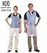 Box of 100 Azi White Polyethylene Waterproof Plastic Disposable Aprons 28’’ x 46’’ Individually Packed 1.0 Mil Thick for Maximum Durability – Cooking Serving Dishwashing Painting NO Mess - Latex Free