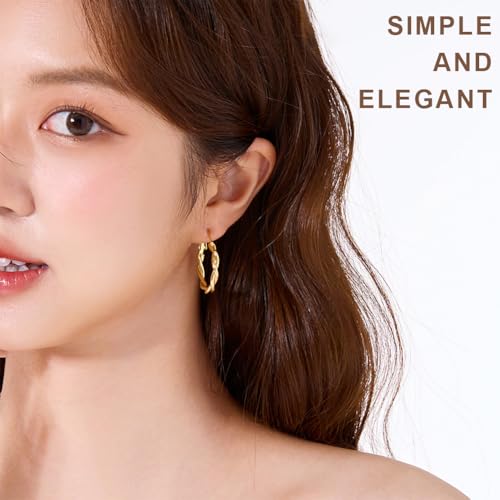 24 Pairs Earrings Set for Women,Gold Hoop Earrings Set,Hypoallergenic Fashion Ears Accessories4