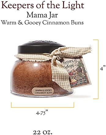 A Cheerful Giver - Warm & Gooey Cinnamon Buns - 22oz Mama Scented Candle Jar - Keepers of the Light - 125 Hours of Burn Time, Candles Gifts for Women