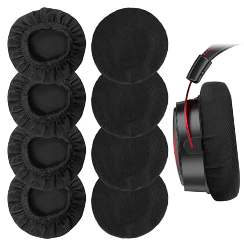 ZYKORT 8 fundas universales para auriculares, no desechables, lavables, elásticas, negras, antipolvo, 9-11 cm, para protección contra el sudor
