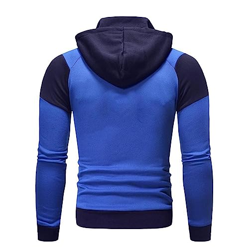Men's Hooded Tracksuit 2 Pieces Casual Athletic Full Zipper Color Block Fit Hoodies Sweatshirt Sweatpants Sports Set3