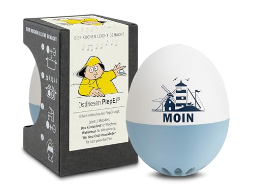 Ostfriesen PiepEi - Singende Eieruhr zum Mitkochen - Eierkocher für 3 Härtegrade - Ostsee Fans - Lustiges Kochei - Musik Eggtimer - Brainstream