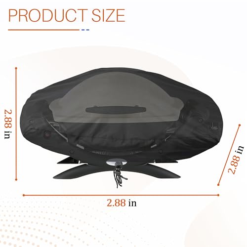 Image of Grill Cover for Weber Q1200, Q1400, Q140, Q120, Q100 and Q1000 Grills, Outdoors Patio Barbecue BBQ Cover Fits for Webe Grill Accessories 7110 Replacement (Black)