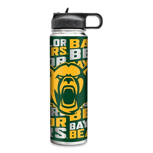 Rico Industries NCAA Baylor Bears 22oz Stainless Steel Tumbler with Lid - Great For Coffee, Tea, Water or Cocktails