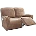JHLD 6Piezas Funda De Sillón Relax Terciopelo Elástica, para 2Cubierta del Sofá Asiento Funda Reclinable para Silla Suave Lavables Protector De Muebles para Sala-Marrón Claro-2 Plazas