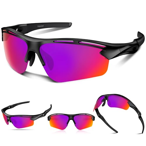 Lunettes de soleil de sport pour homme femme baseball conduite golf tennis violet