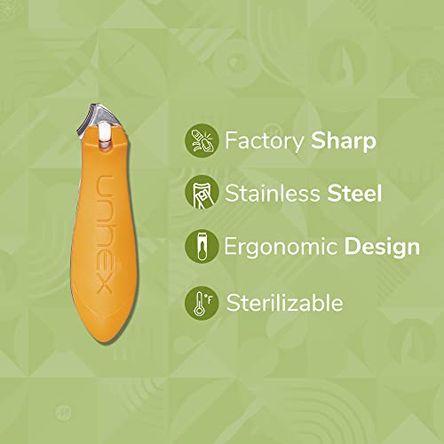 Unhex - X70 Ergonomic Nail Clipper - Anti-Slip Grip, Nail And Toenail Clippers, Lightweight Cutters, Stainless Steel Blades - Self Care, Manicure And Pedicure, Sterilizable - Grey/Orange #TOP1
