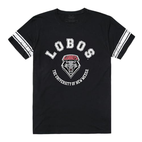 W Republic UNM University of New Mexico Lobos Football Tee T-Shirt - Black, Large