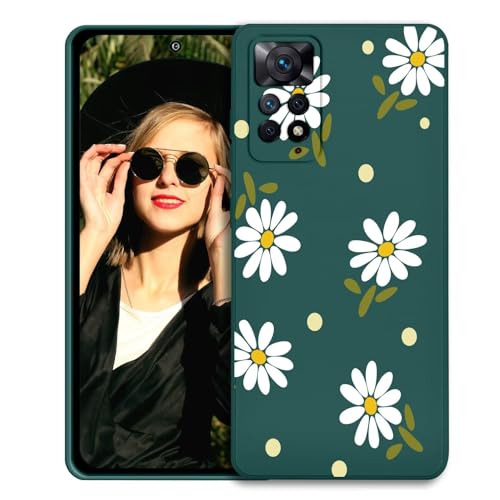 POUHYE Handyhülle für Xiaomi Redmi Note 11 Pro 4G/5G / Note 12 Pro 4G Hülle, Weiche Schlanke Silikon TPU Schutzhülle mit Kamera Schutz, Tough stoßfest Telefon Case Dunkelgrün