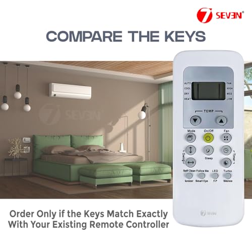 Image of 7SEVEN Compatible for Carrier Ac Remote Control RG56 /BGEF Model 148A Suitable for 1 1.5 2 Ton Spilt and Window Air Conditioner - Match Keys Exactly with Existing Remote Controller