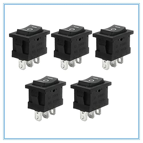 Interrupteur à bascule 3 positions ON-OFF-ON 6A 250V avec fixation snap-in stable, 5pcs