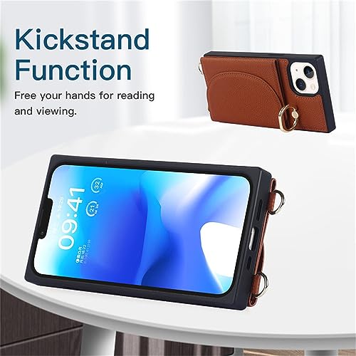 Porta-Cartão Slot Cordão Cordão Couro Carteira Capa de Telefone Para iPhone 14 Pro Max 14 Plus 14 Pr