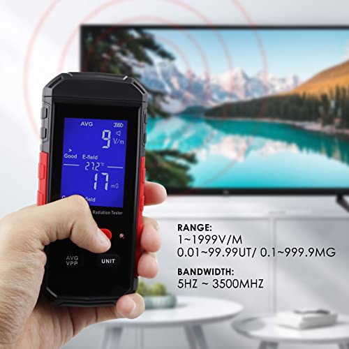Detector EMF Electromagnético con alarma sonora y luz miniatura 2