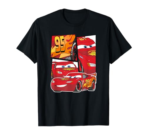 T-shirt Pixar Cars Lightning McQueen Grid, Preto, S