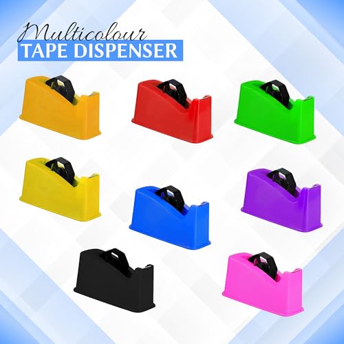 Image of YAJNAS Tape Dispenser for Packing, Heavy Weight and Anti-Skid 1 inch Cello Tape Dispenser for Home, Office, School Use (Random Color)
