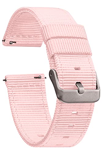 GadgetWraps 18mm Nylon Watch Band with Quick Release Pins â€“ Compatible with Speidel, Daniel Wellington, Wristology â€“ 18mm Nylon Watch Band (Pastel Rose, 18mm)