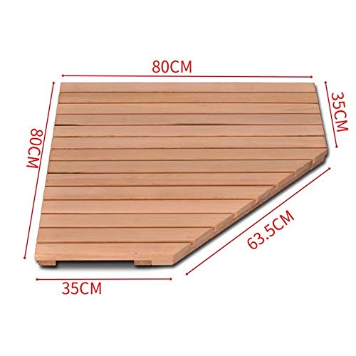 Badematte Holz Badematte rutschfest Naturholz Fächerform Bad Dusche Fuß Pad Pedal Leicht zu reinigen Holzfußmatten – Bild 3