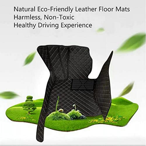 IMEISH Custom Leather Waterproof Car Floor Mats for 99% Sedan SUV Sports Car Black Beige Men's Women's Vehicle Pads Mat (Red Stitching)