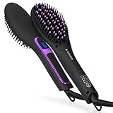 Navaris Glättbürste elektrische Glättungsbürste Haarglätter - Heizung Bürste - Keramik Beschichtung - verschiedene Temperaturen