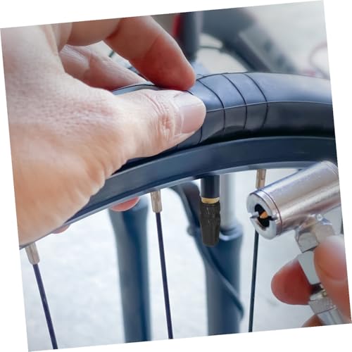 Tapas para válvula de llanta de bicicleta Holibanna y adaptador de válvula francesa a americana, juego de 10 piezas, aleación de aluminio ligera y a prueba de polvo, compatible con bombas de aire para bicicletas miniatura 6