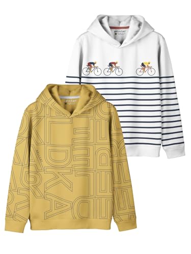 Image of HELLCAT Trendy Printed Cotton Blend Hoodie Sweatshirt for Boys - Pack of 2