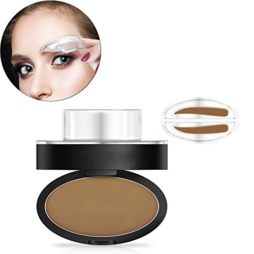 Hisight Brow Eyebrow Stamp - Enhancer Straight United Eyebrow Powder Natural Perfect Eyebrows shapein 3 Seconds (Light brown)