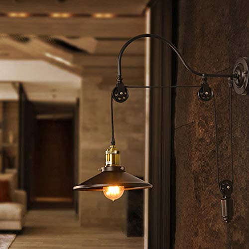 Lámpara de pared de bronce rústica para iluminar pasillos oscuros y zonas de paso 7