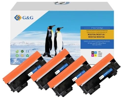 G&G Toner remplace HP 117A Compatible Pack Bundle Noir, Cyan, Magenta, Jaune NT-PH2070BK/C/M/Y-B-V3-4-S1