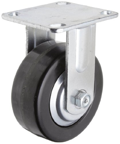 RWM Casters 46 Series Plate Caster, Rigid, Thread Guard, Phenolic Wheel, Roller Bearing, 1000 lbs Capacity, 5" Wheel Dia, 2" Wheel Width, 6-1/2" Mount Height, 4-1/2" Plate Length, 4" Plate Width