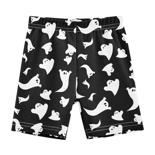 JHKKU Girls Halloween Ghosts Shorts Cotton Cartwheel Bike Kids Biker Under Dress Dance Short Girl Clothes 4T