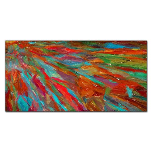 Décoration tableau en verre acrylique 100x50cm abstrait coloré