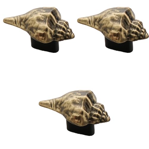 Image of Shell Shape Knob for Drawer /Cabinet Knob for Drawers /Wardrob Drawer Knobs /Drawer Handle (Zinc Alloy /Antique Finish) Pack of 3-| 3 Years Warranty |