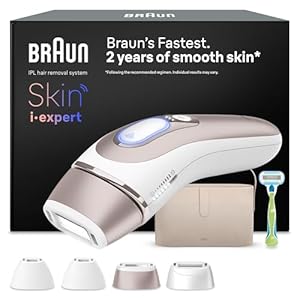 Braun Smart IPL 7 Skin i·expert – IPL Geräte Haarentfernung, Dauerhafte und Schmerzfreie Haarentfernung für Zuhause – inkl. Gratis App, Etui, Venus Rasierer, 4 smarte Aufsätze – PL7387, Weiß/Rosegold