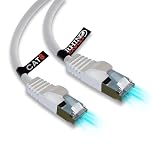 rhinocables CAT 8 10m White Fast, Reliable Long Ethernet Cable | 40Gbps Speed, 2000Mhz Bandwidth, Seamless Gaming, Streaming & High-Speed Browsing | Shielded For No Lag & Great Performance (Single)