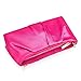 CHARMING TAILOR Evening Bag Women Wedding Party Handbag Small Dressy Formal Purse Pleated Satin Clutch (Hot Pink)