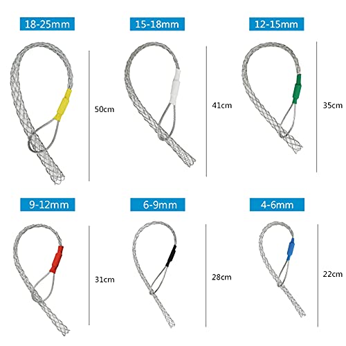 4-25MM 6pcs as a set cable Puller Socks Cable Pulling Sock Grip Wire Eye Mesh Wire Grip Cable Puller Wire Mesh Cable Grip