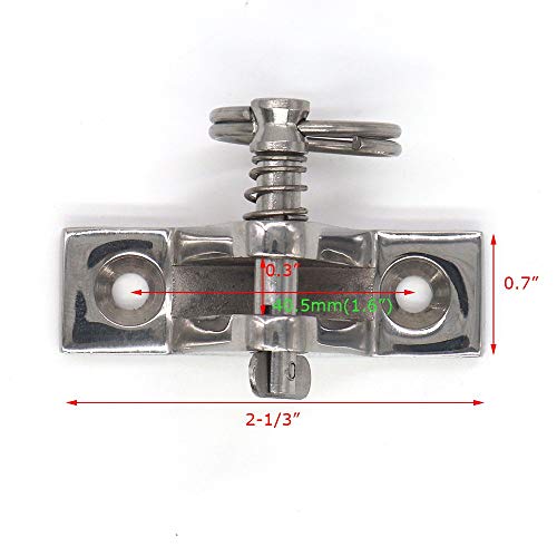 Image of VTurboWay Bimini Top Deck Hinge with Pin and Ring, 316 Stainless Steel, Free Installation Screws