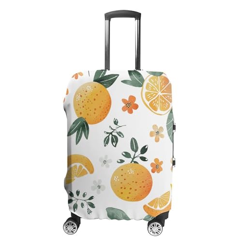 Oranges And Lemons Elastic Luggage Cover Suitcase Protector for 19-32 Inch Suitcases | Universal Stretchable Travel Bag Cover | Anti-Scratch, Washable with Zipper Closure M
