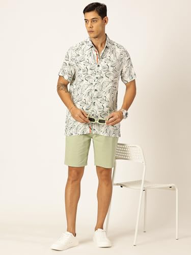Image of Thomas Scott Men's | Printed | Half Sleeve | Regular Fit | Cotton Rayon | Spread Collar | Casual Shirt