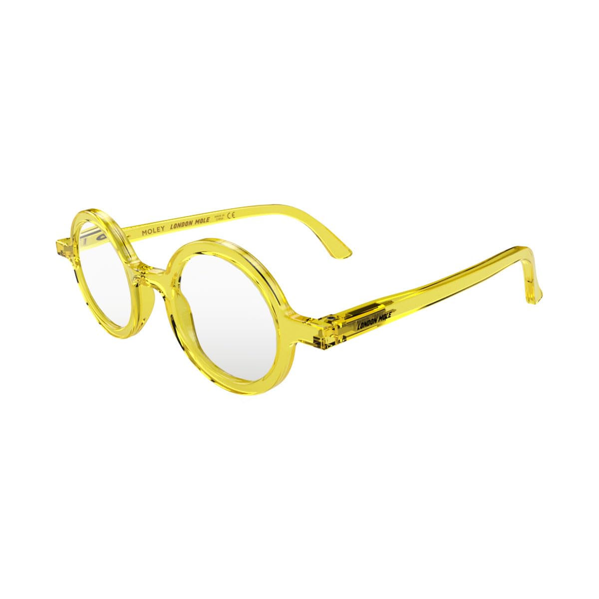 LONDON MOLE® Moley reading glasses, Gloss Transparent Yellow, Verres 36 x 42 mm | Pont 18 mm | Branches 145 mm - Image 3