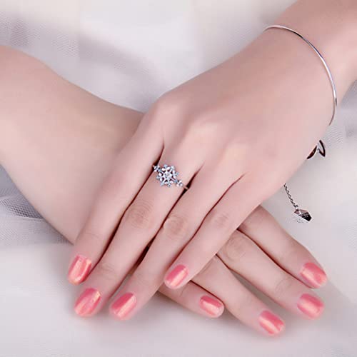 Bague flocon de neige en argent 925 et spinelle bleu brillant