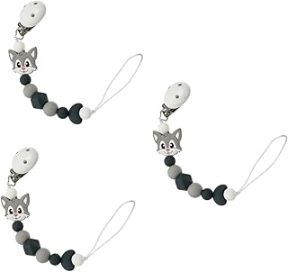 TOYANDONA 3 Pçs Chupeta Corrente Bebê Brinquedo Molar Seguro Recém-Nascido Brinquedos Sensoriais Bebê Brinquedo Sensorial Silicone Chupeta Clipe Recém-Nascido Chupetas Brinquedo Amadeirado