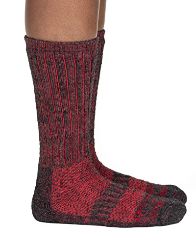 Extra Cushion Alpaca Boot Socks – Mid-Calf Thermal Socks for Men & Women | Moisture-Wicking, Breathable, Warm Outdoor Fit (Red, Large - Women 10-12, Men 9.5-11)3