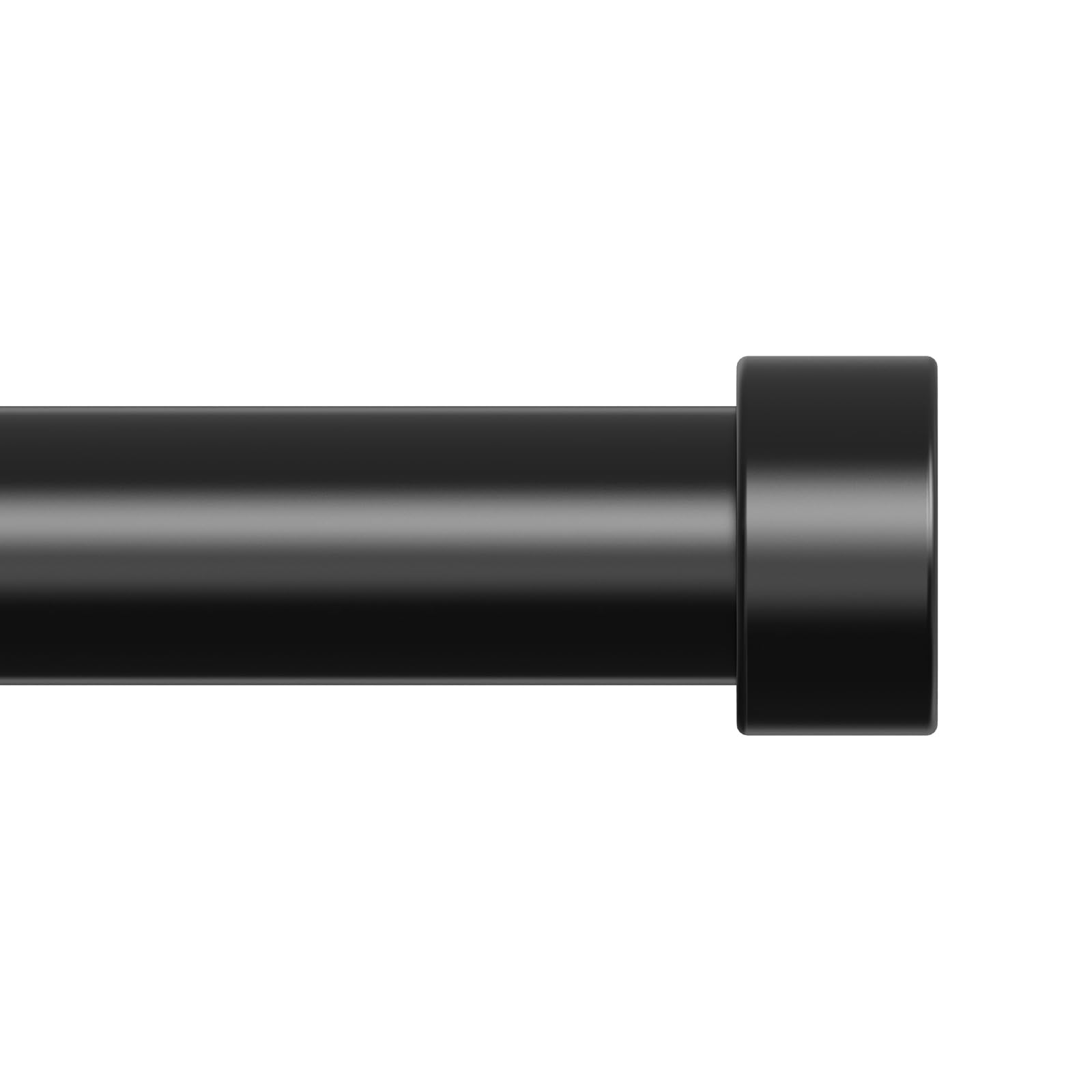 OLV Black Curtain Rods for Windows 18 to 45 Inch(1.5-3.75 Feet),1''Diameter Adjustable Heavy Duty Modern Style Drapery Rods, End Cap Design