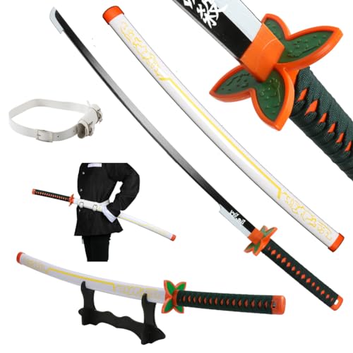AN SWALLOW Demon Slayer Sword for Cosplay with Belt Holder Stand 41 inches (Kochou Shinobu)