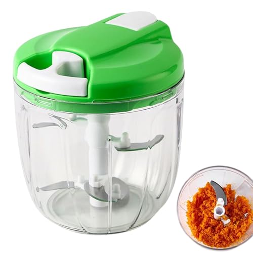 Hachoir manuel - 900 ml - Hachoir à ail manuel - Moulin à tirer à la main - Processeur alimentaire - Nœud à viande multifonction pour poivre, oignon, nourriture pour bébé, épices