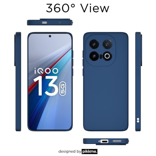 Image of Outlouders Back Cover for iQOO 13 5G | Camera Protection | Durable Soft Matte Silicone Bumper Case (Blue)