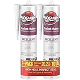 Kraken Bond Red RTV Silicone Gasket Maker - (2x10.1 fl.oz) High Temp Silicone Sealant for Automotive, Heat Resistant Up to 600F, Oil Resistant Automotive Silicone Sealant, 2 Pack