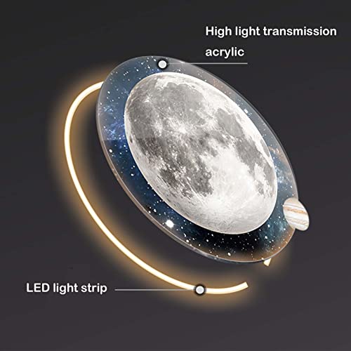 Lampe à télécommande LED lune pour décoration murale en métal connectée - 5
